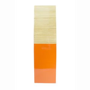 24" Natural and Orange Wood Bamboo Vase with 2 Tones