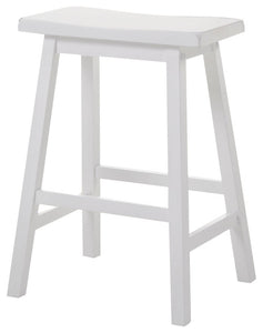 18" X 16" X 29" White Rubber Wood Bar Stool (Set-2)