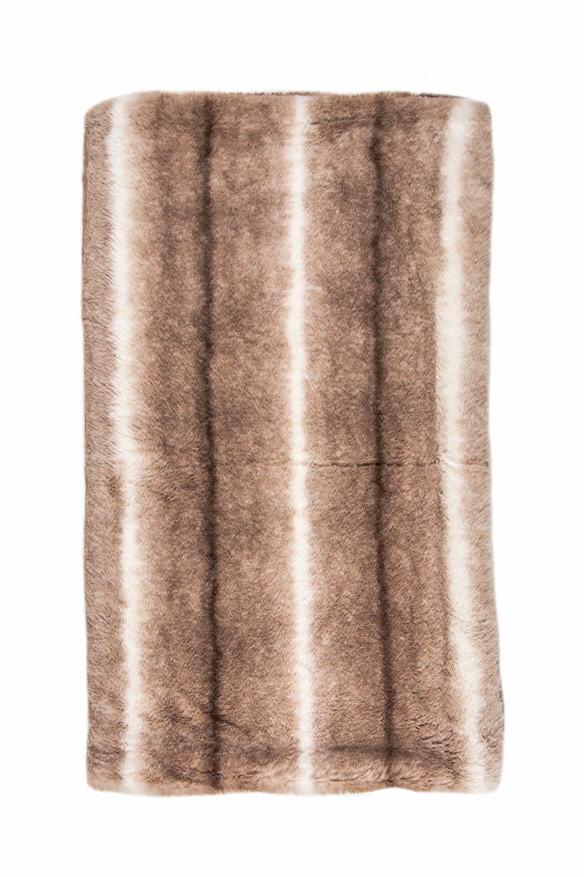 50" x 70" x 2" Taupe, Faux Fur - Throw