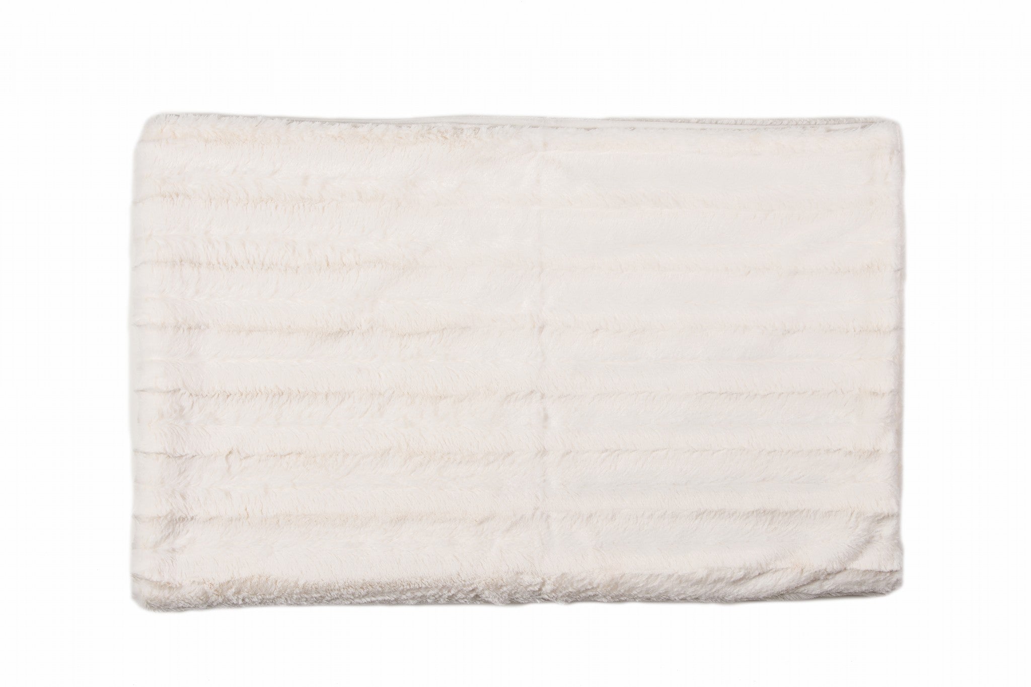 50" x 70" x 2" Off White Faux Fur Throw