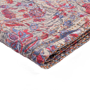 50" x 70" Multicolored, Kantha Cotton - Throw