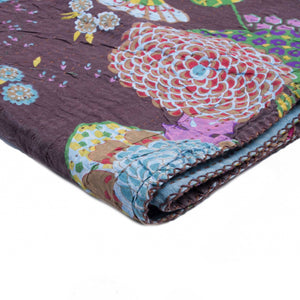 50" x 70" Multicolored, Kantha Cotton - Throw