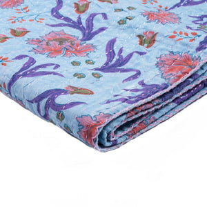 50" x 70" Multicolored, Kantha Cotton - Throw