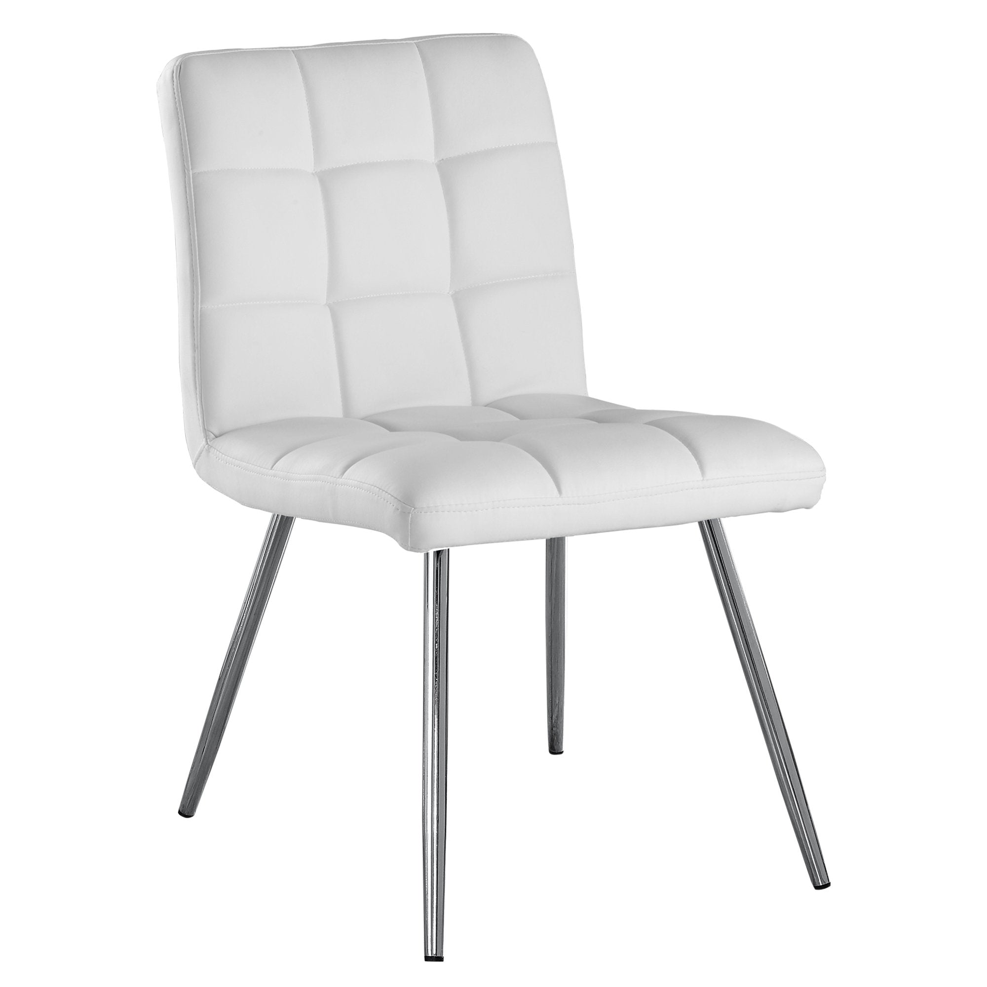 47" x 37" x 63" White, Foam, Metal, Polyurethane, Leather-Look - Dining Chairs 2pcs