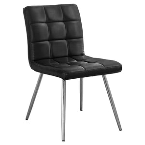 47" x 37" x 63" Black, Foam, Metal, Polyurethane, Leather-Look - Dining Chairs 2pcs