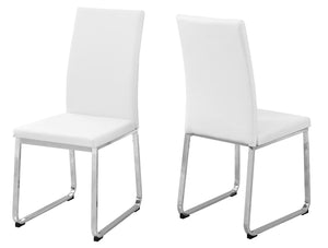 39.5" x 34" x 76" White, Foam, Metal, Leather-Look - Dining Chairs 2pcs