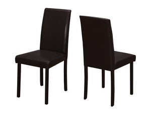 44.5" x 35.5" x 72" Cappuccino, Foam, Solid Wood, Leather-Look - Dining Chairs 2pcs