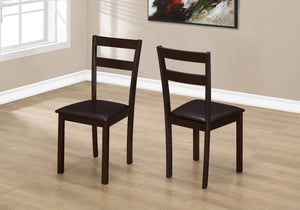 DINING CHAIR - 2PCS / 35"H CAPPUCCINO / DARK BROWN SEAT