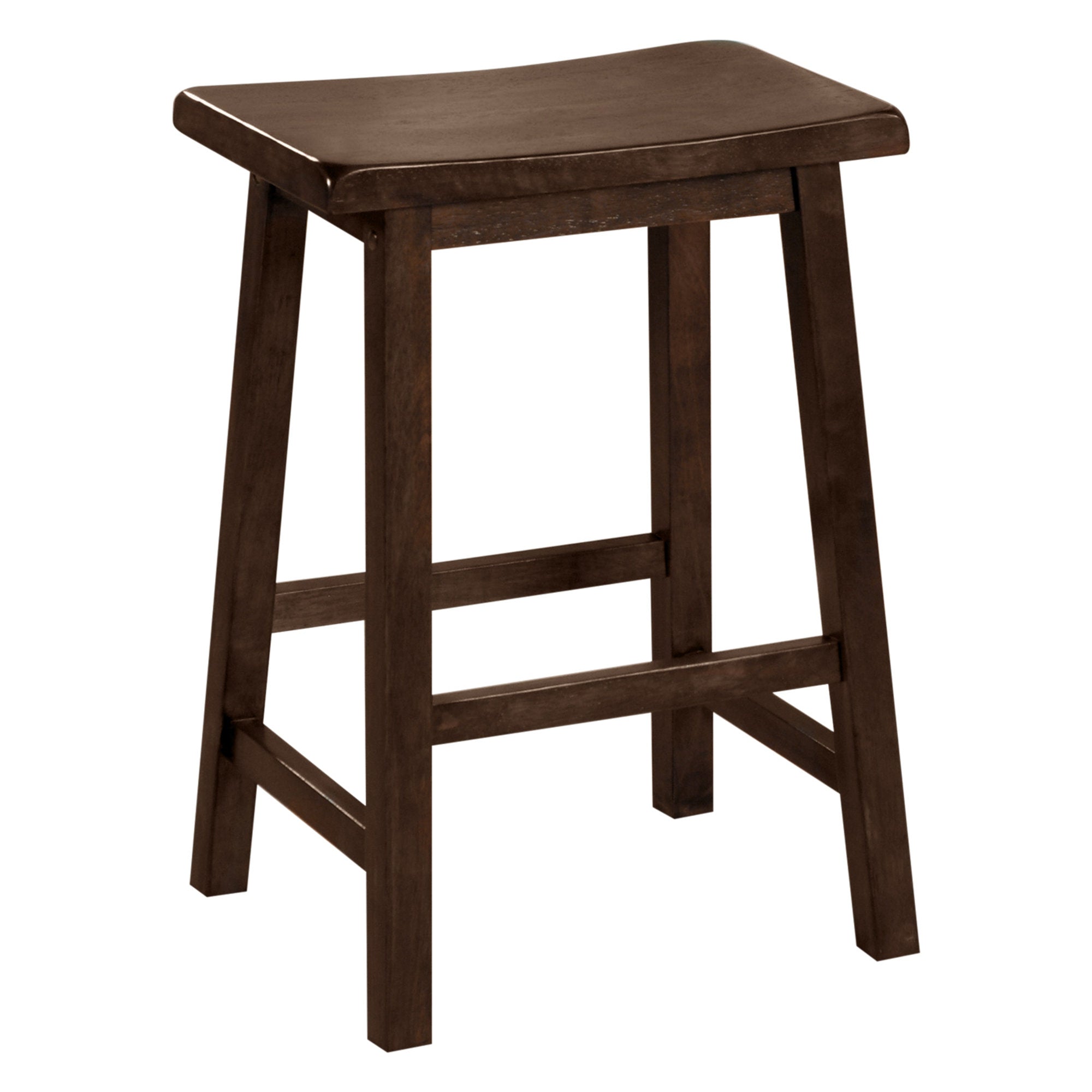 27.5" x 35" x 48" Walnut/Saddle Seat - 2pcs Barstool