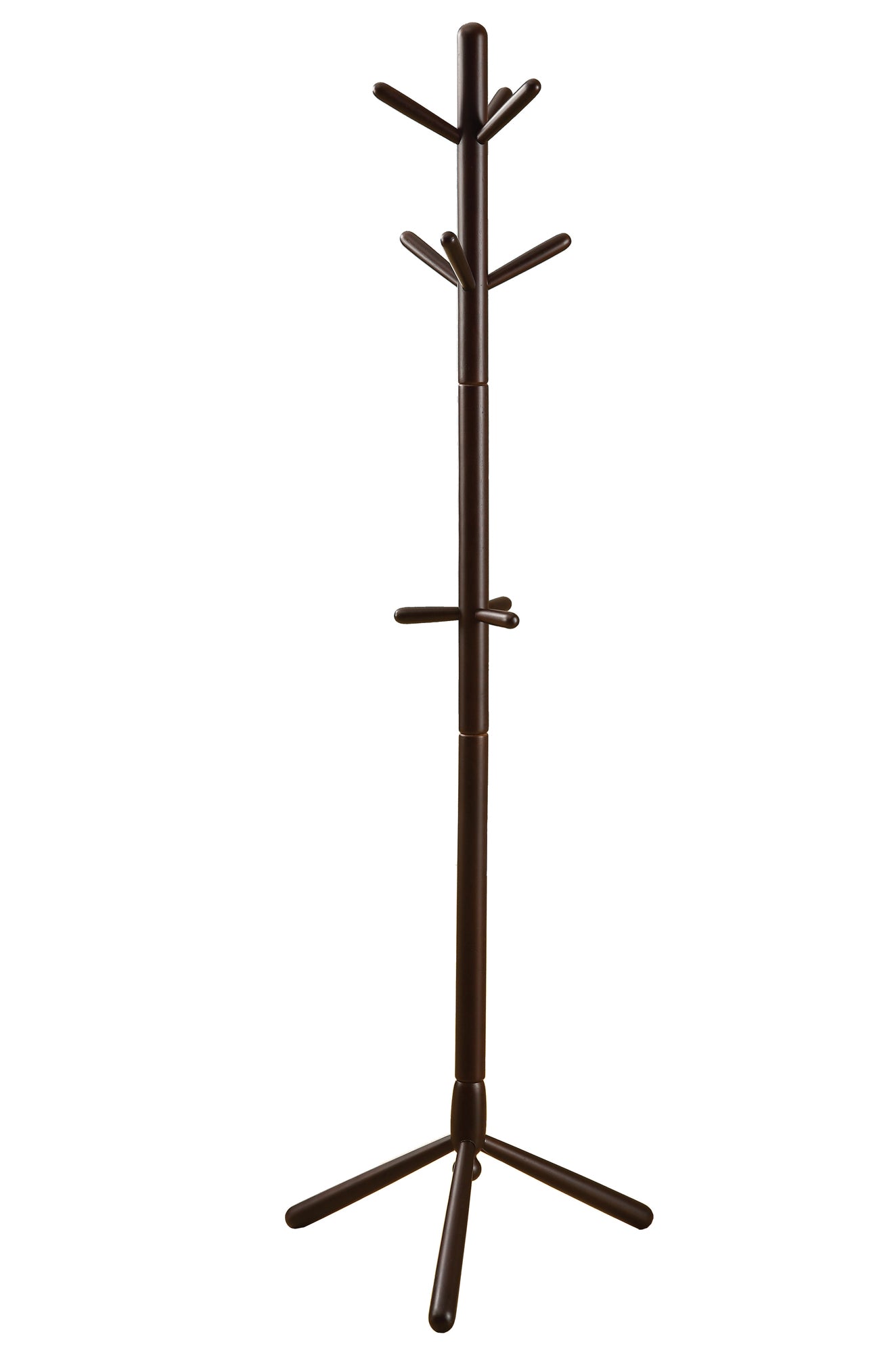 16.25" x 16.25" x 69" Cappuccino, Solid Wood - Coat Rack