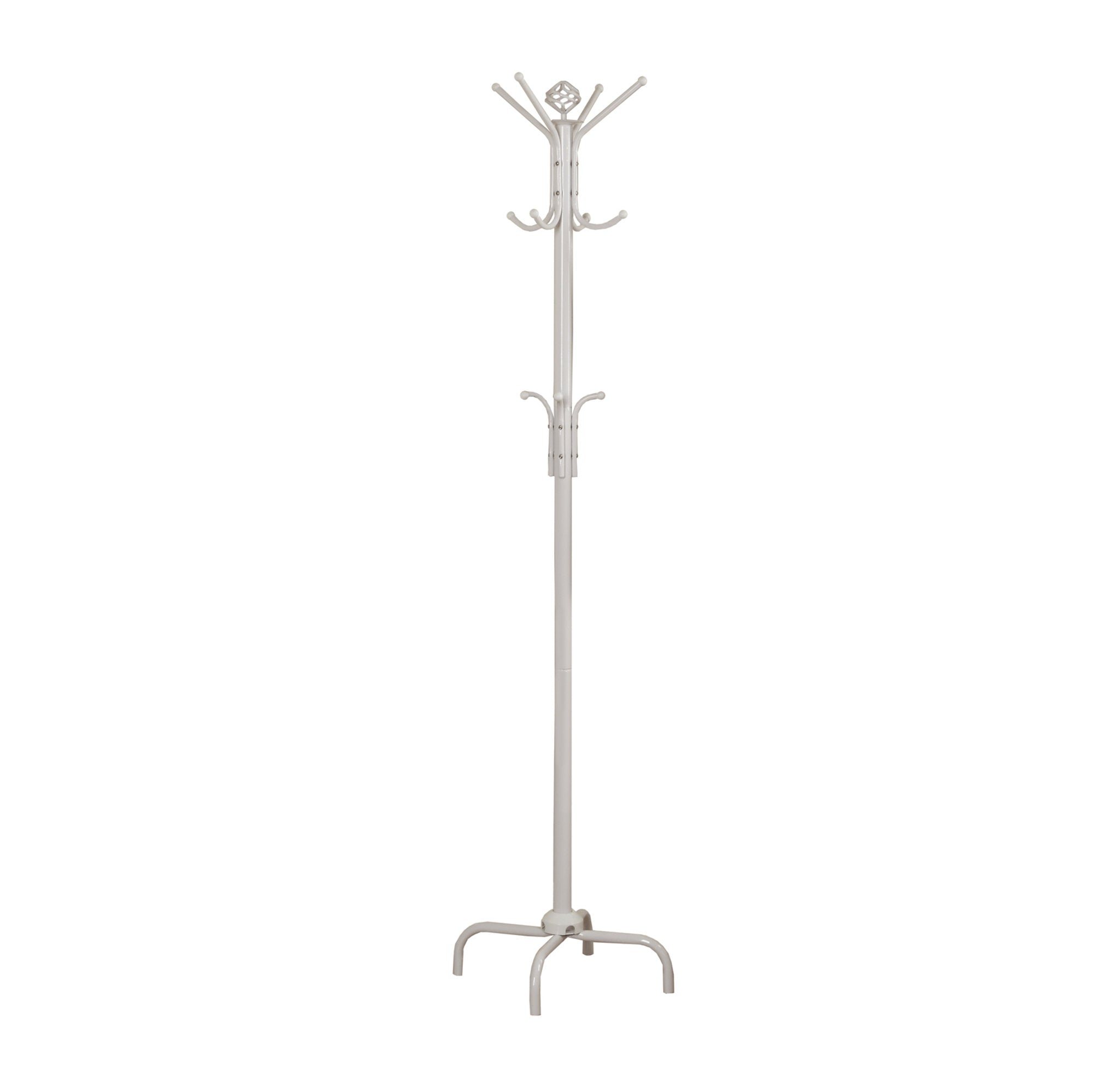 19" x 19" x 70" White, Metal - Coat Rack