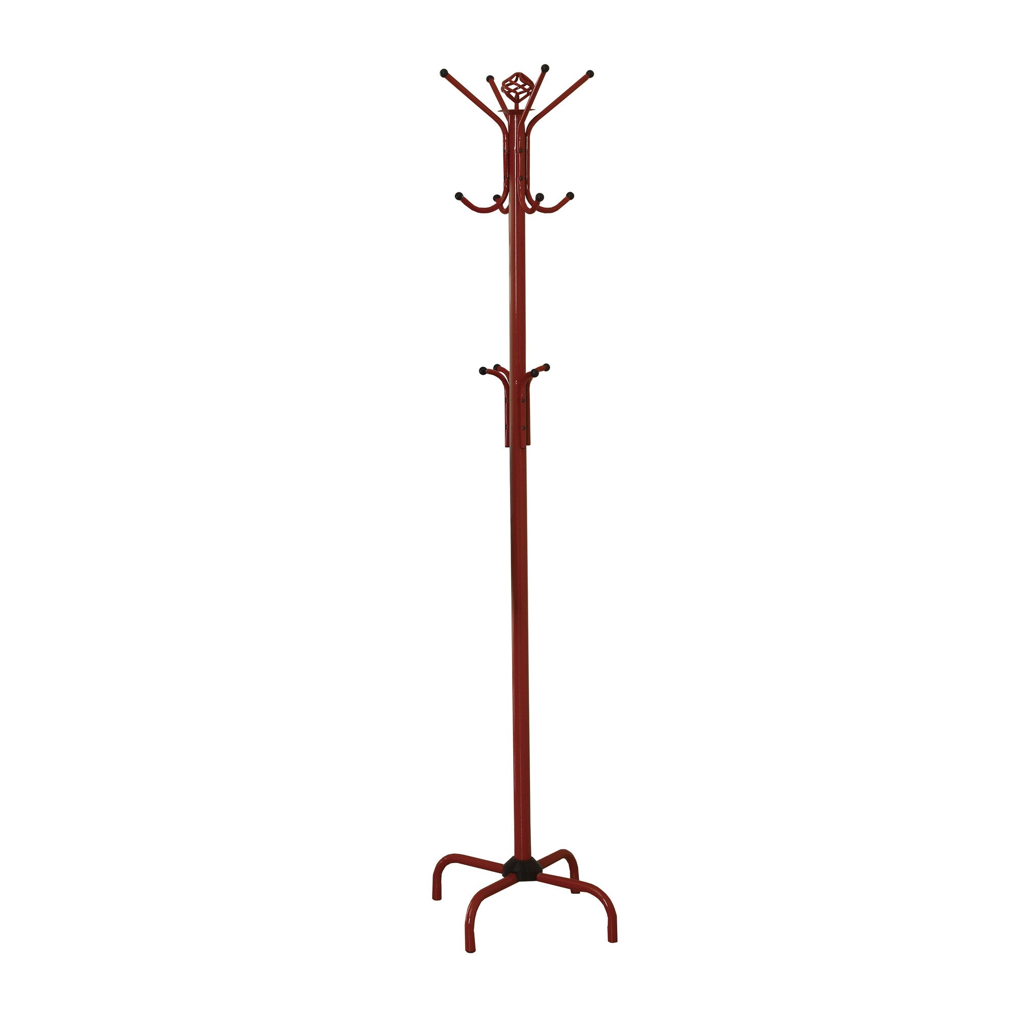 19" x 19" x 70" Red, Metal - Coat Rack