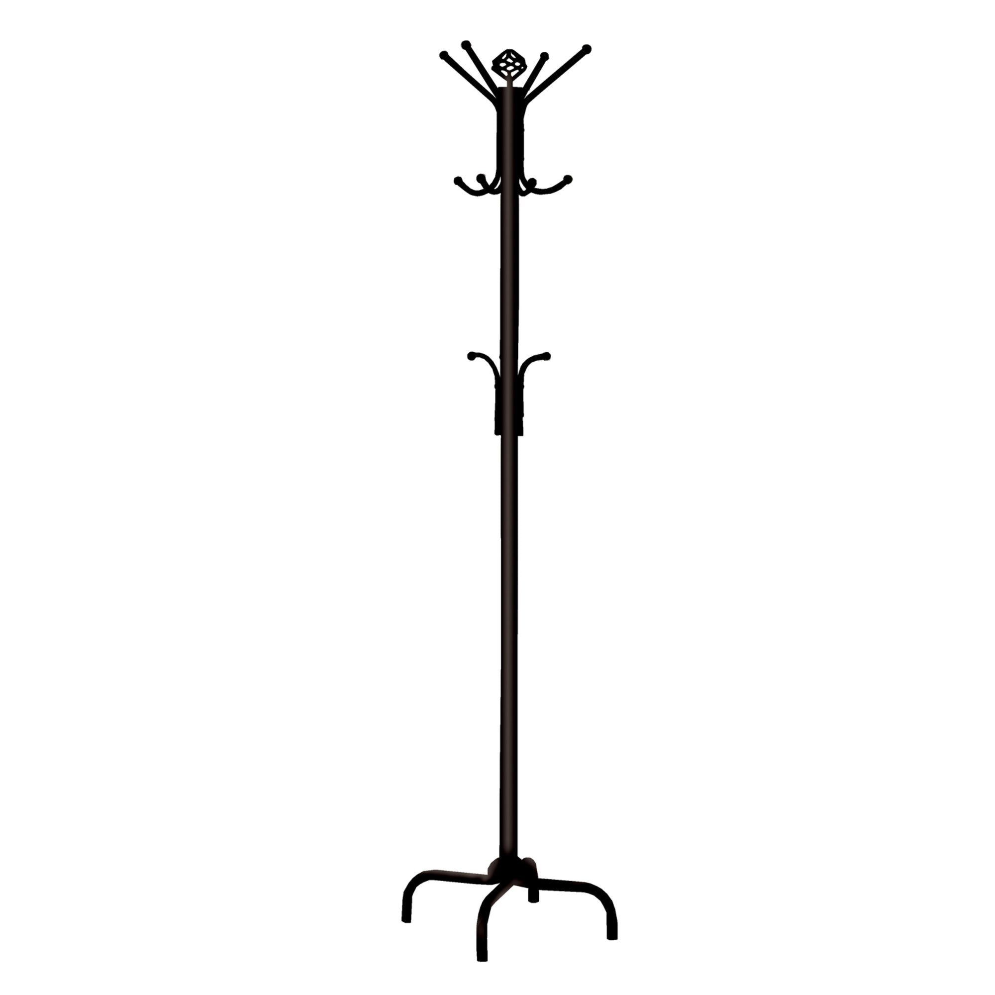 19" x 19" x 70" Black, Metal - Coat Rack