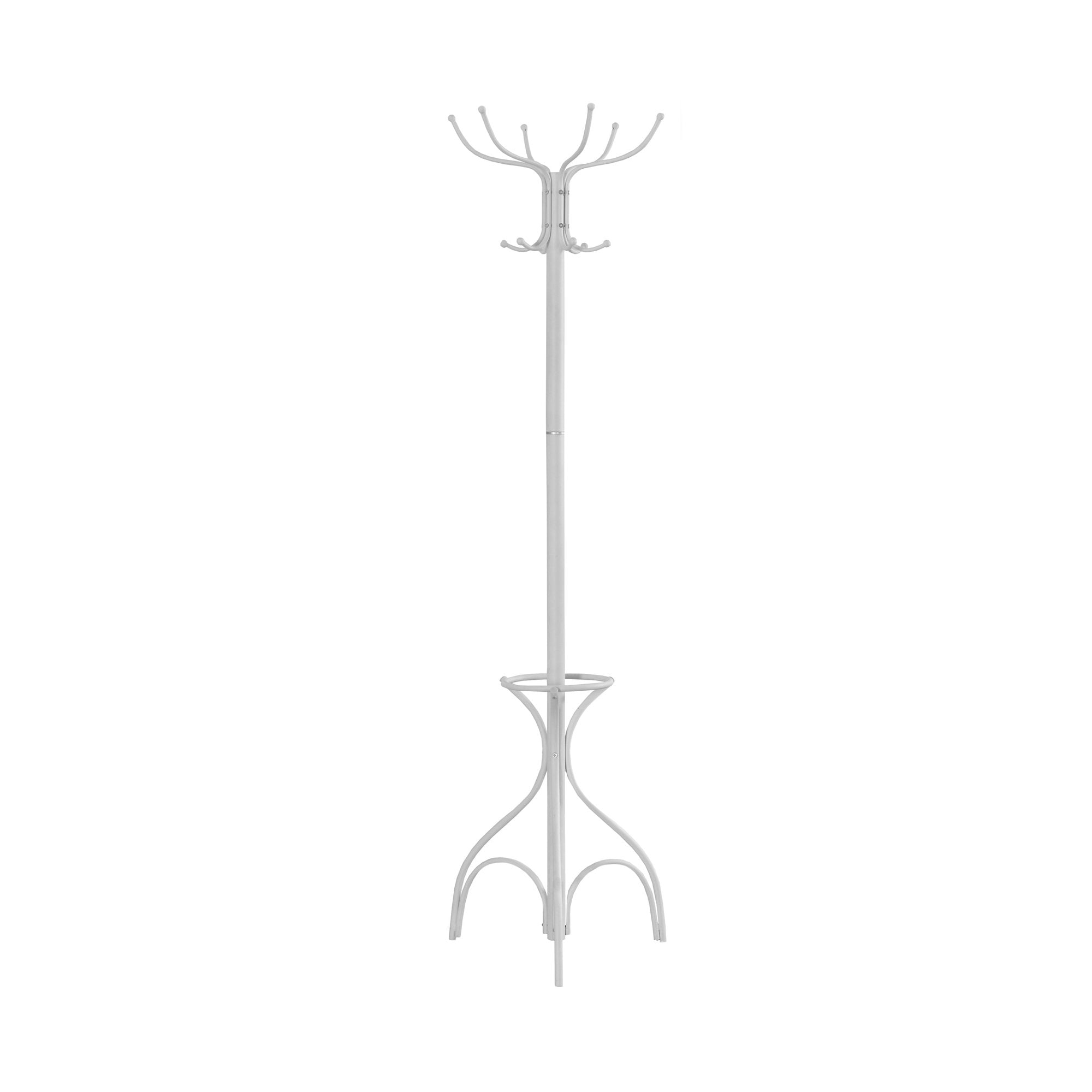 18" x 18" x 70" White, Metal - Coat Rack