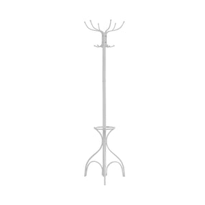 18" x 18" x 70" White, Metal - Coat Rack