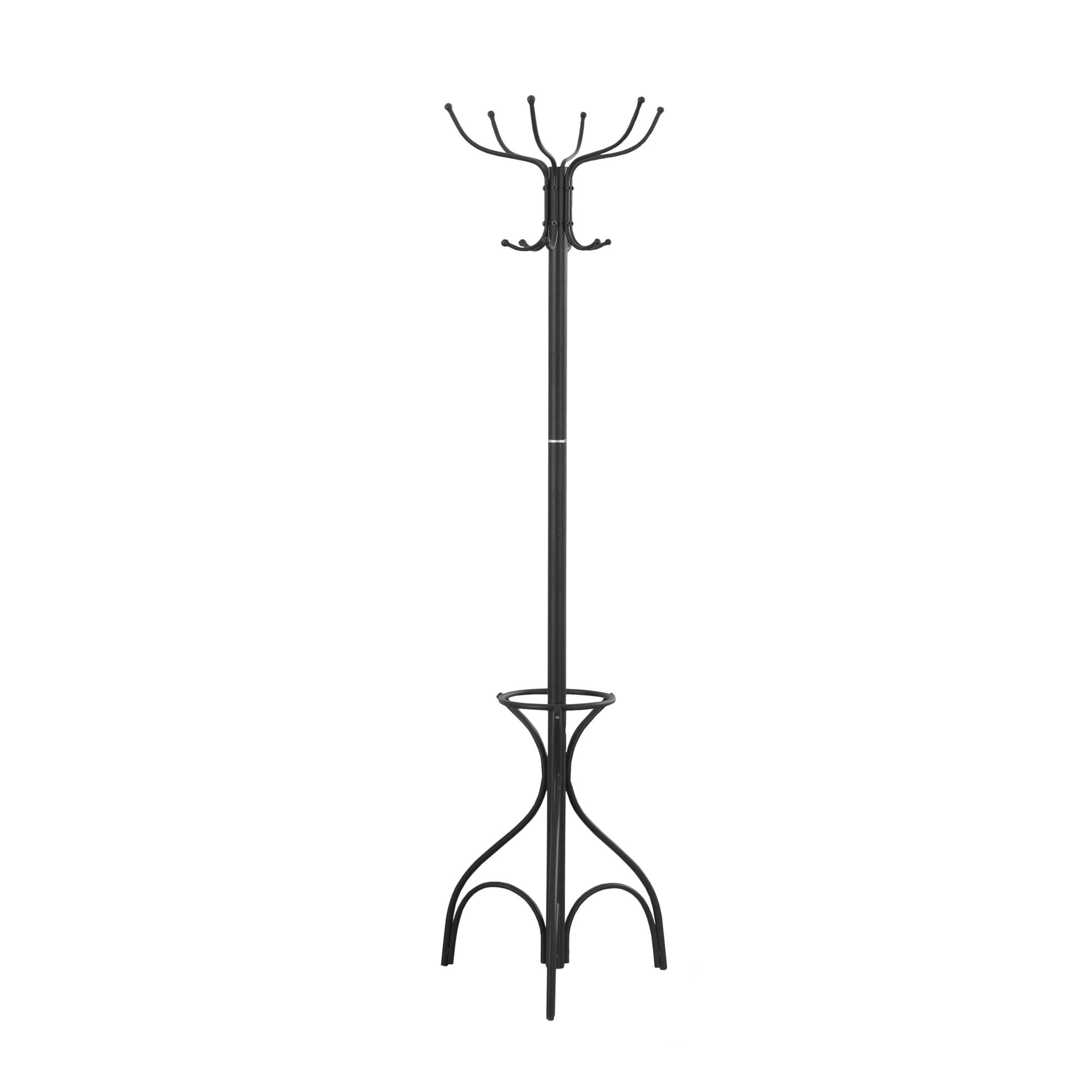 18" x 18" x 70" Black, Metal - Coat Rack