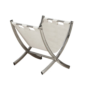 17.75" x 15" x 14.5" White, Metal - Magazine Rack