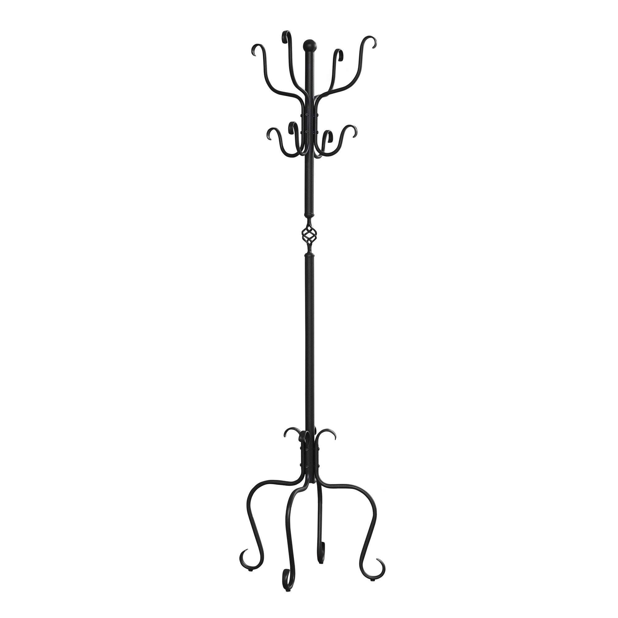 21" x 21" x 74" Black, Metal - Coat Rack