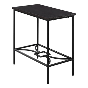 11.75" x 23.75" x 22" Cappuccino, Black, Mdf, Metal - Accent Table