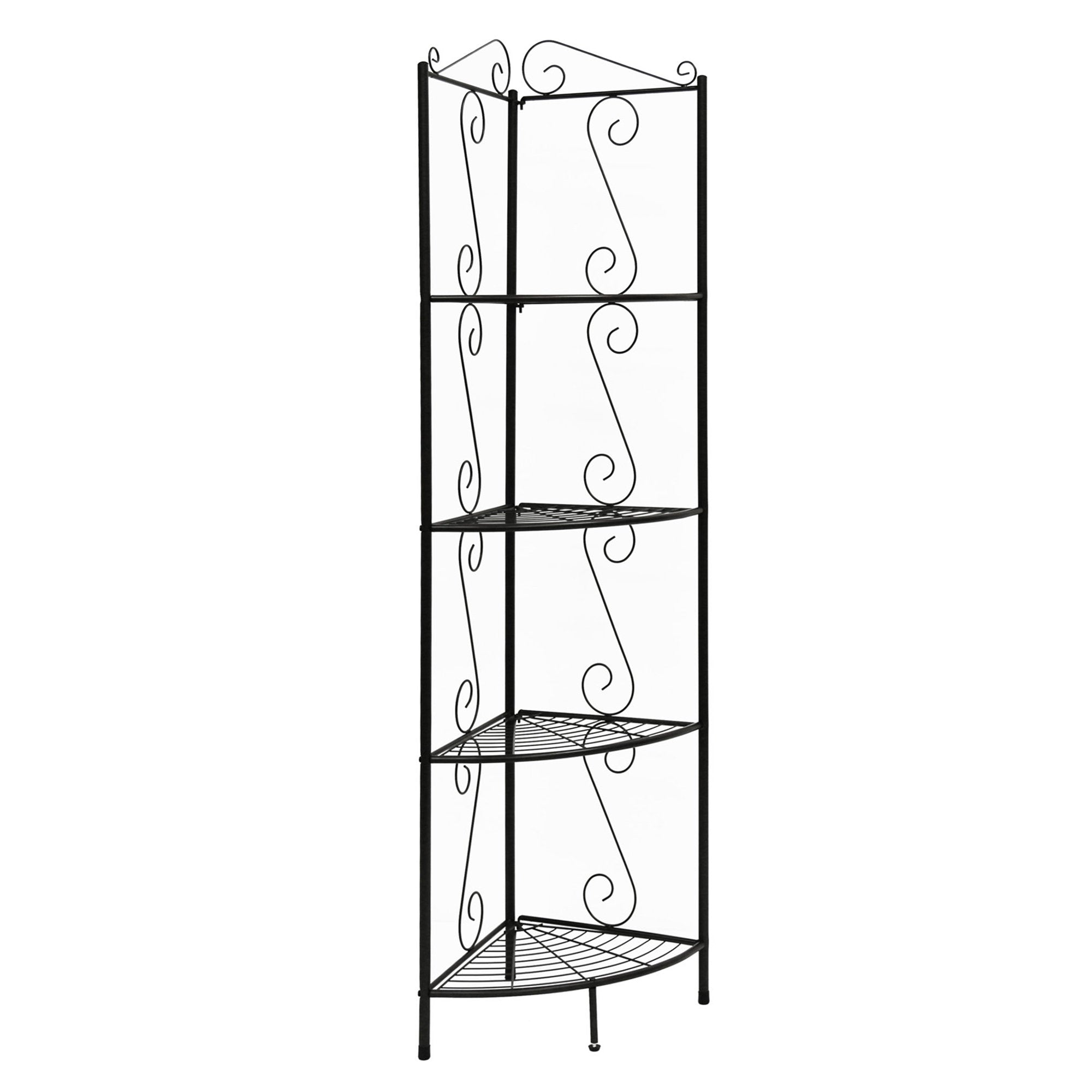 15" x 22.5" x 70" Brown, Metal, Corner Shelf - Bookcase