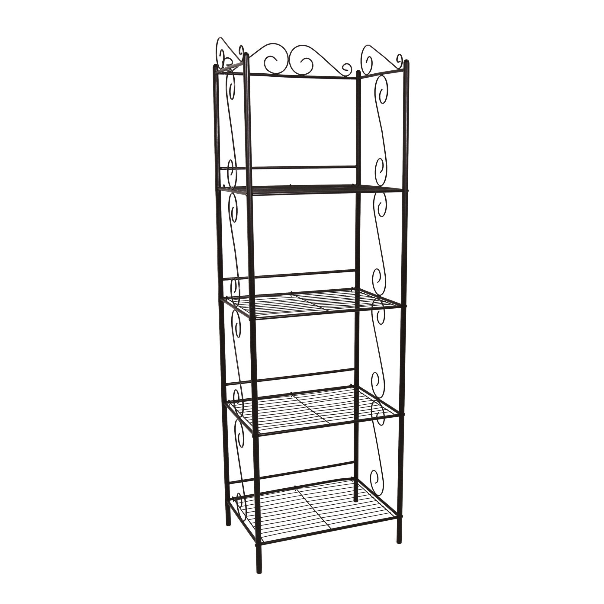 15.25" x 22" x 70" Brown, Metal, Shelf - Bookcase