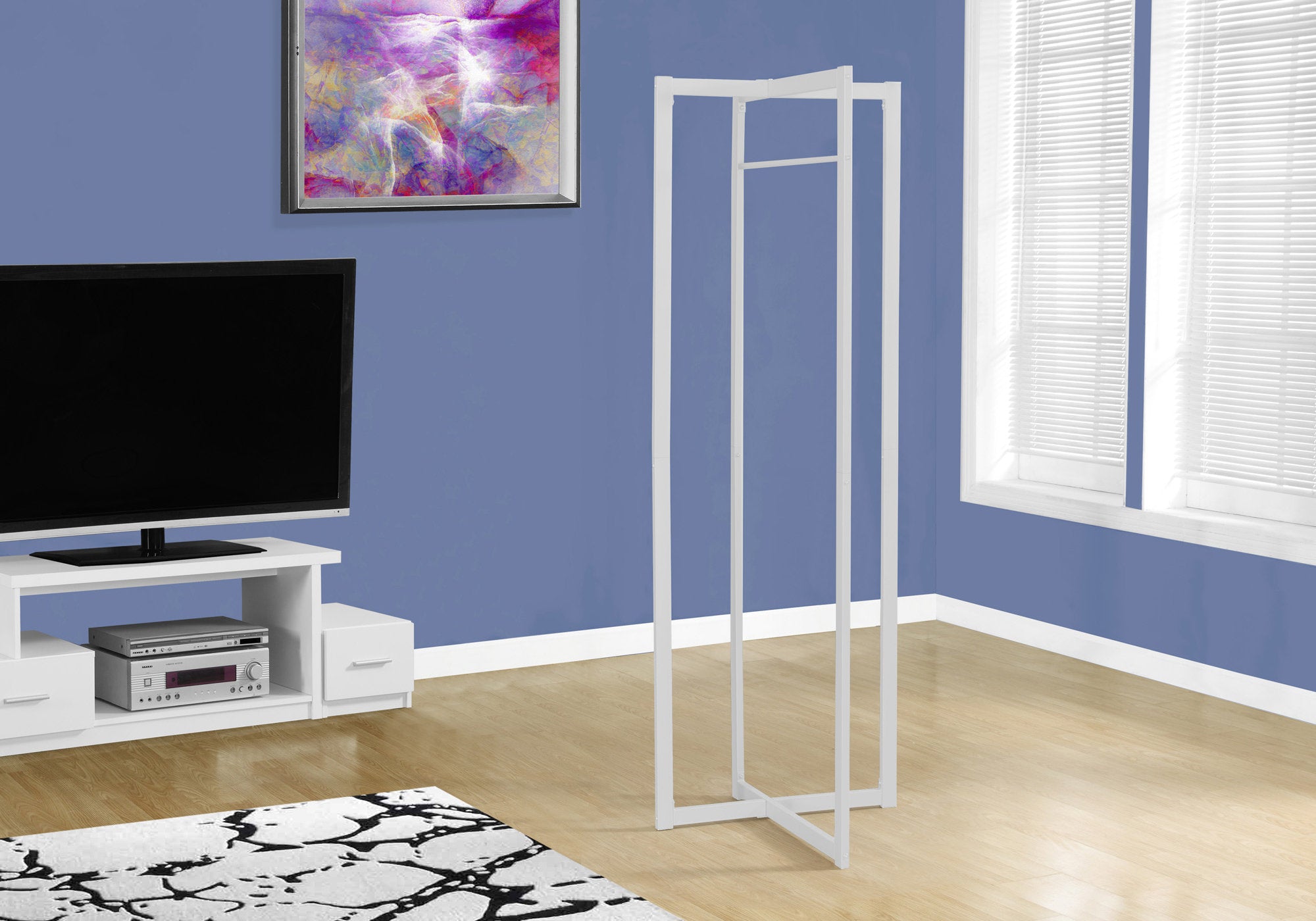 COAT RACK - 72"H / WHITE METAL