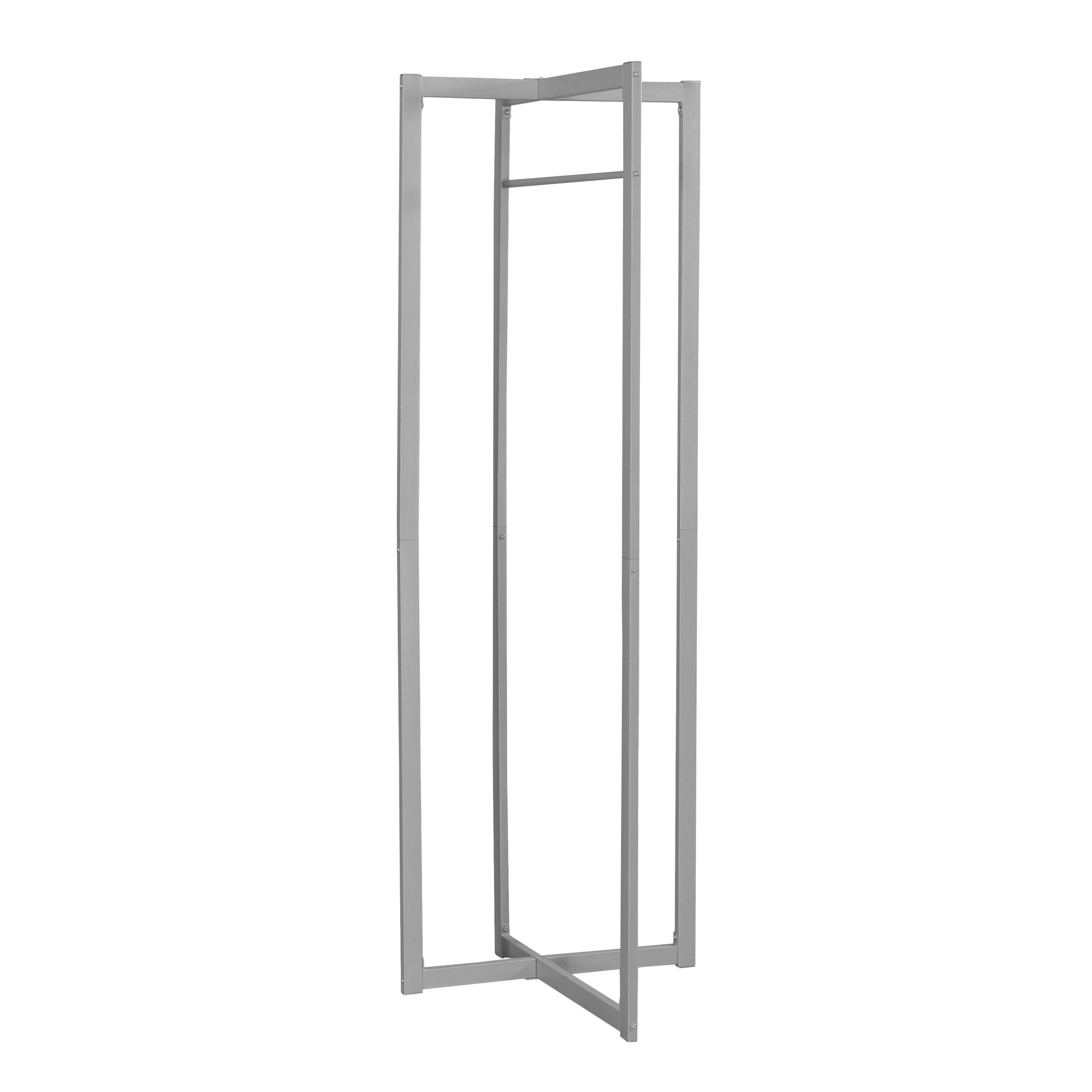 25.5" x 27.5" x 72.25" Silver, Metal - Coat Rack