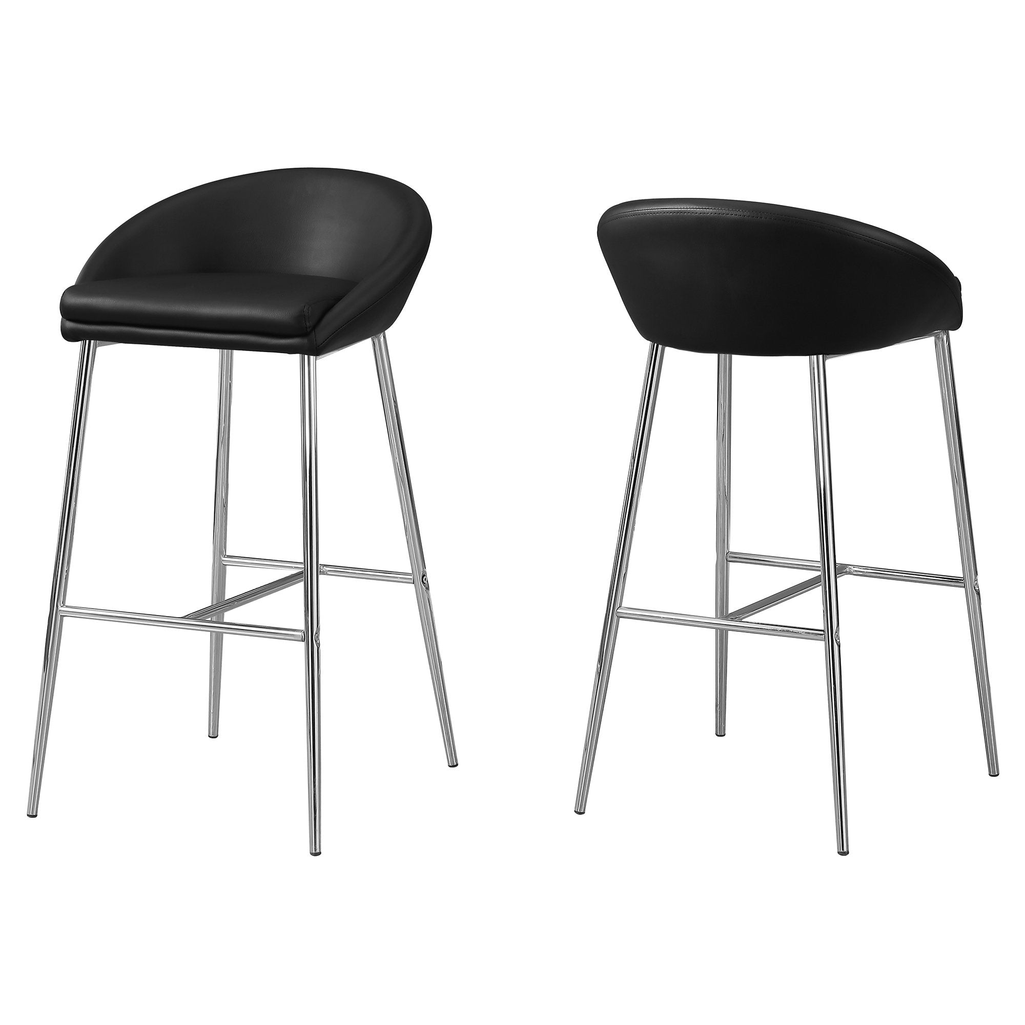 41" x 41" x 71.5" Black, Foam, Metal, Leather-Look - Barstool set of 2