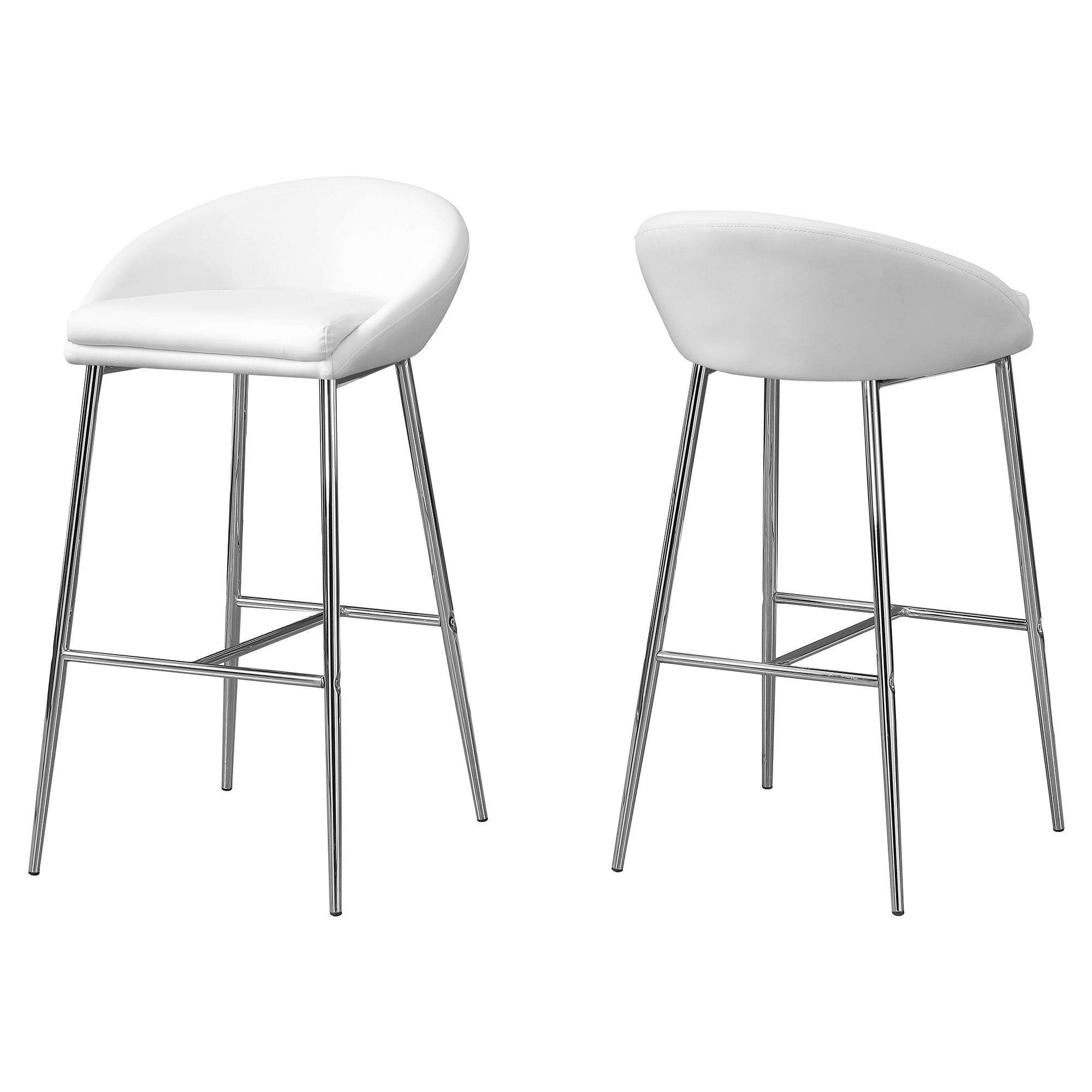 41" x 41" x 71.5" White, Foam, Metal, Leather-Look - Barstool set of 2