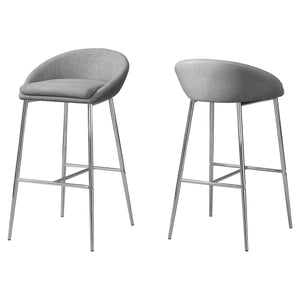 41" x 41" x 71.5" Grey, Foam, Metal, Polyester - Barstool set of 2