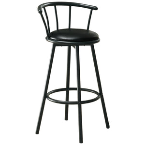 43.5" x 43.5" x 74" Black, Metal, Foam, Leather-Look - Barstool