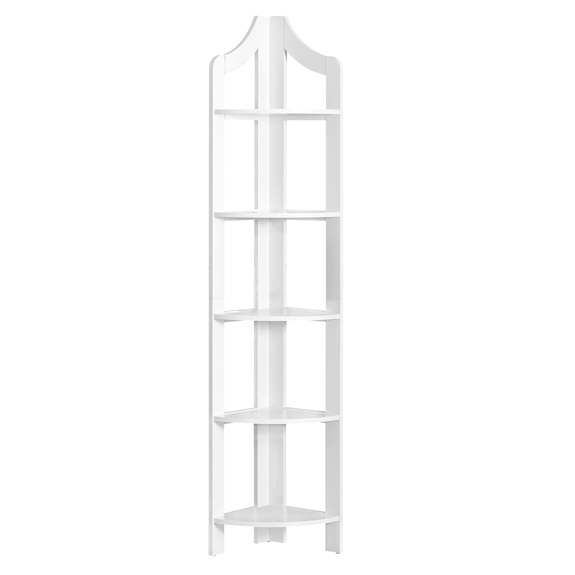 12.25" x 17.5" x 71" White, Particle Board, Corner Accent Shelf - Bookcase