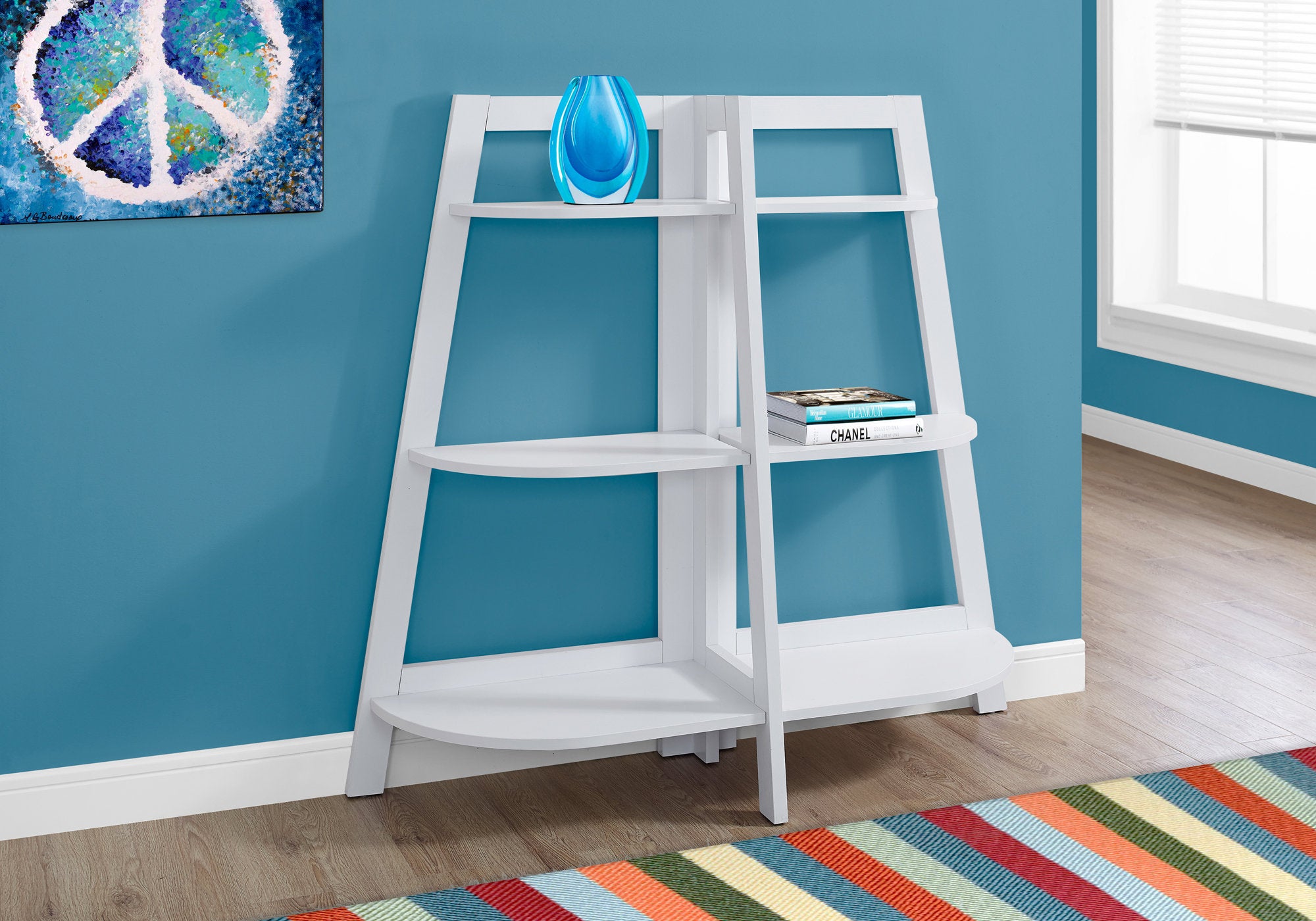 BOOKCASE - 48"H / WHITE ACCENT ETAGERE