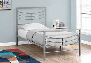 47.75" Silver Metal Frame Twin Size Bed