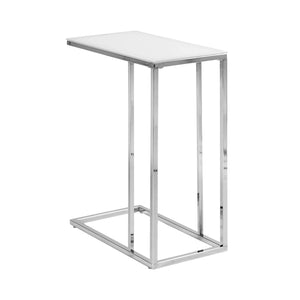 18.25" x 10.25" x 24" Chrome, Metal, Tempered Glass - Accent Table