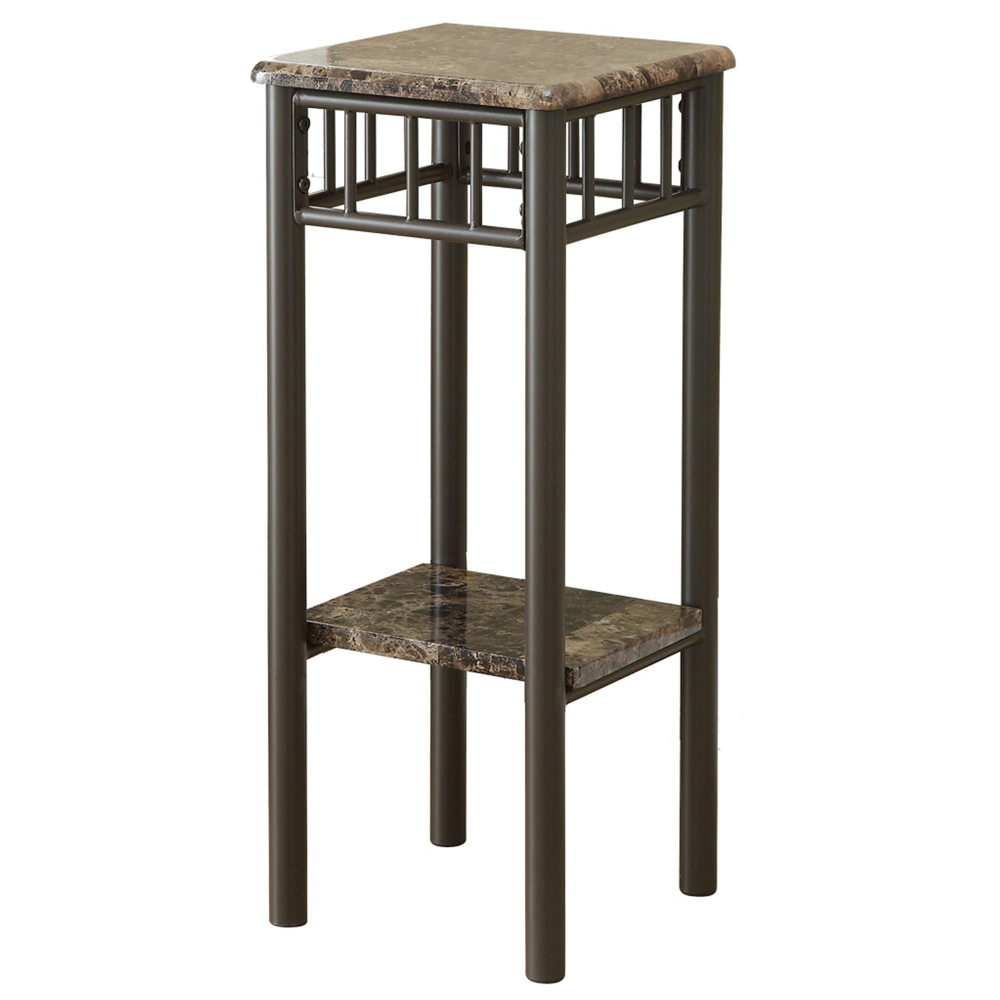 12" x 12" x 28" Cappuccino, Mdf, Metal - Accent Table