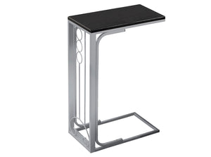 16" x 9" x 24.5" Black/Silver, MDF and Metal - Accent Table