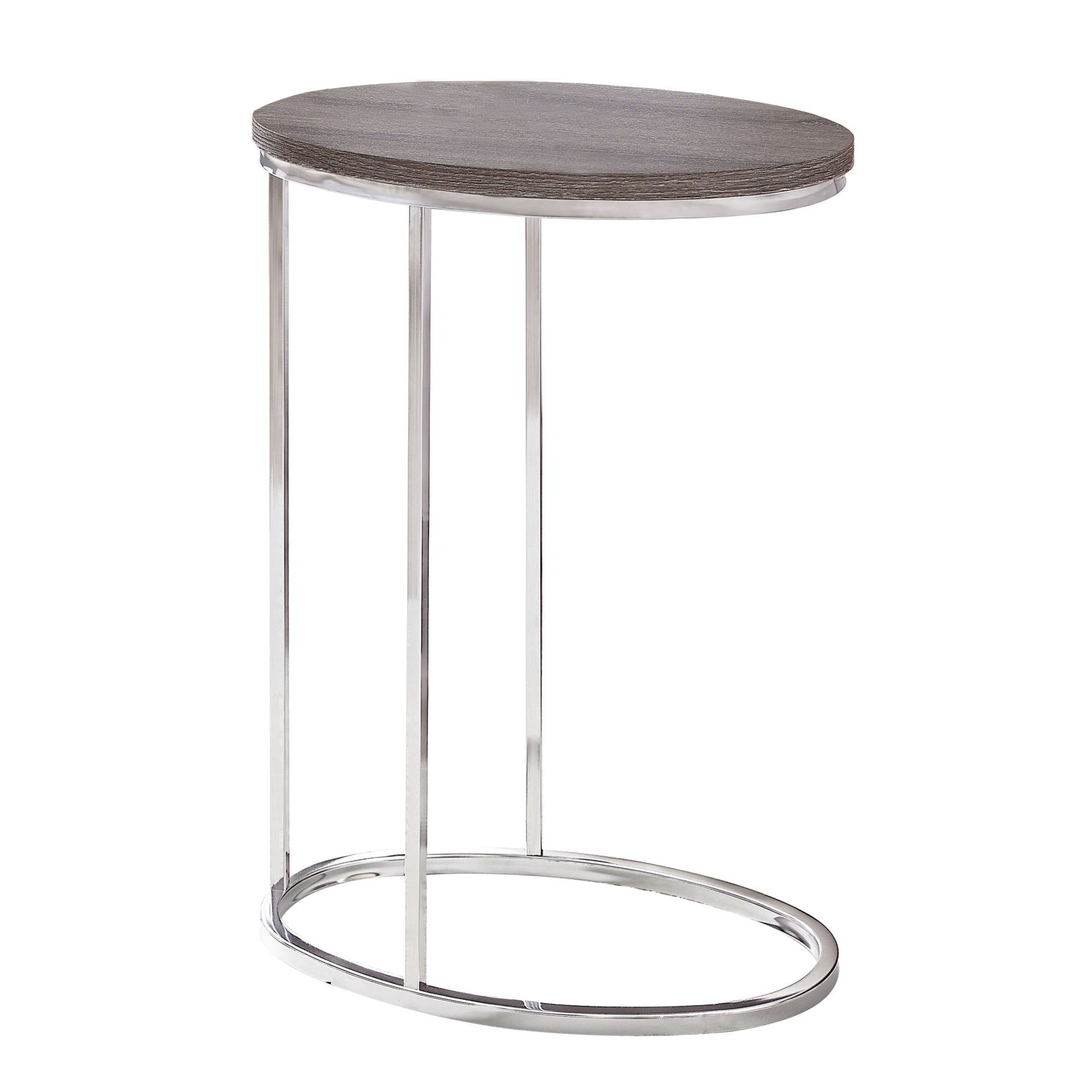 18.5" x 12" x 25" Dark Taupe, Particle Board, Laminate, Metal - Accent Table