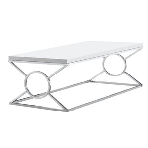 22" x 44" x 18.5" White, Metal - Coffee Table