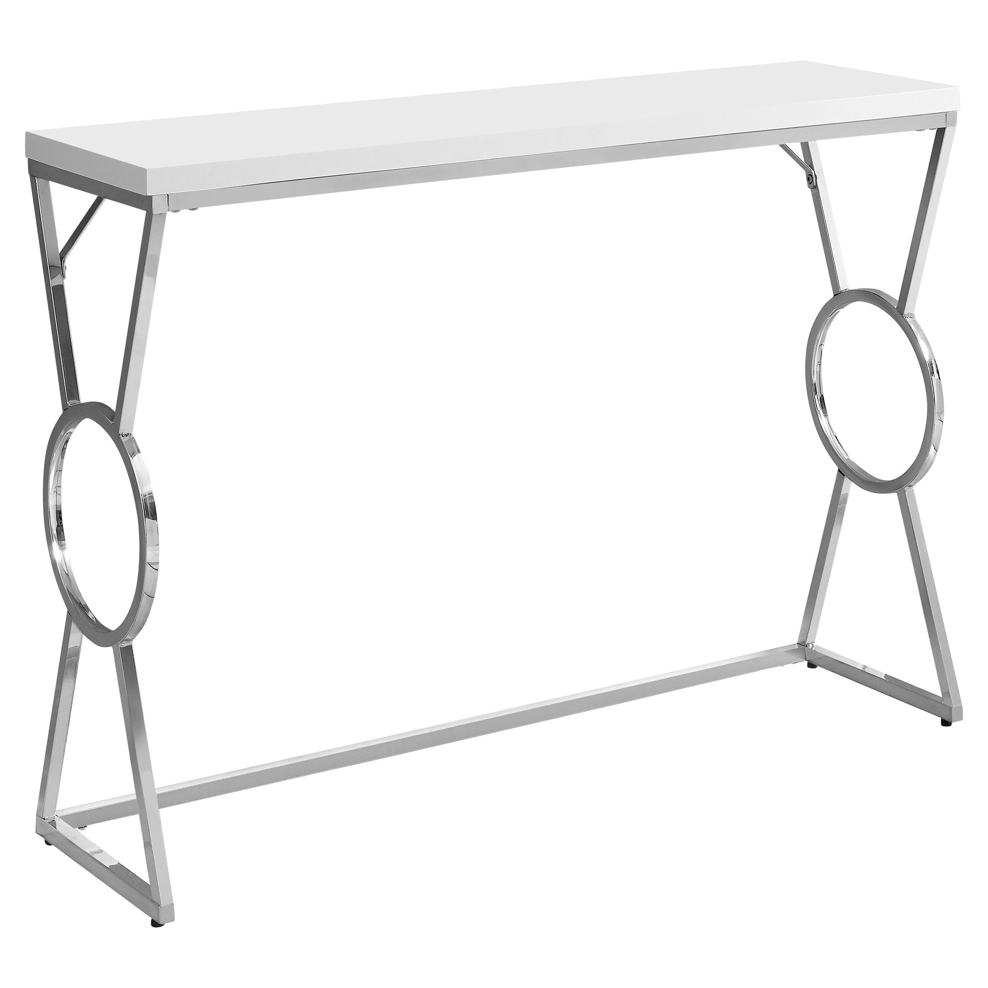 12" x 42.25" x 30.5" White, Metal - Accent Table