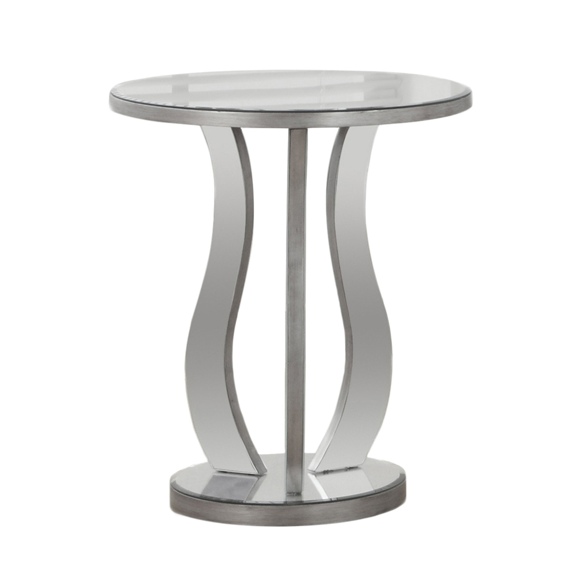 20" x 20" x 24" Silver - End Table with a Mirror Top