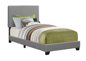 81" x 43" x 45.75" Grey, Foam, Solid Wood, Leather-Look - Twin Size Bed