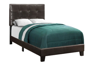 43" x 80.25" x 45.75" Brown, Foam, Solid Wood, Leather-Look - Twin Size Bed