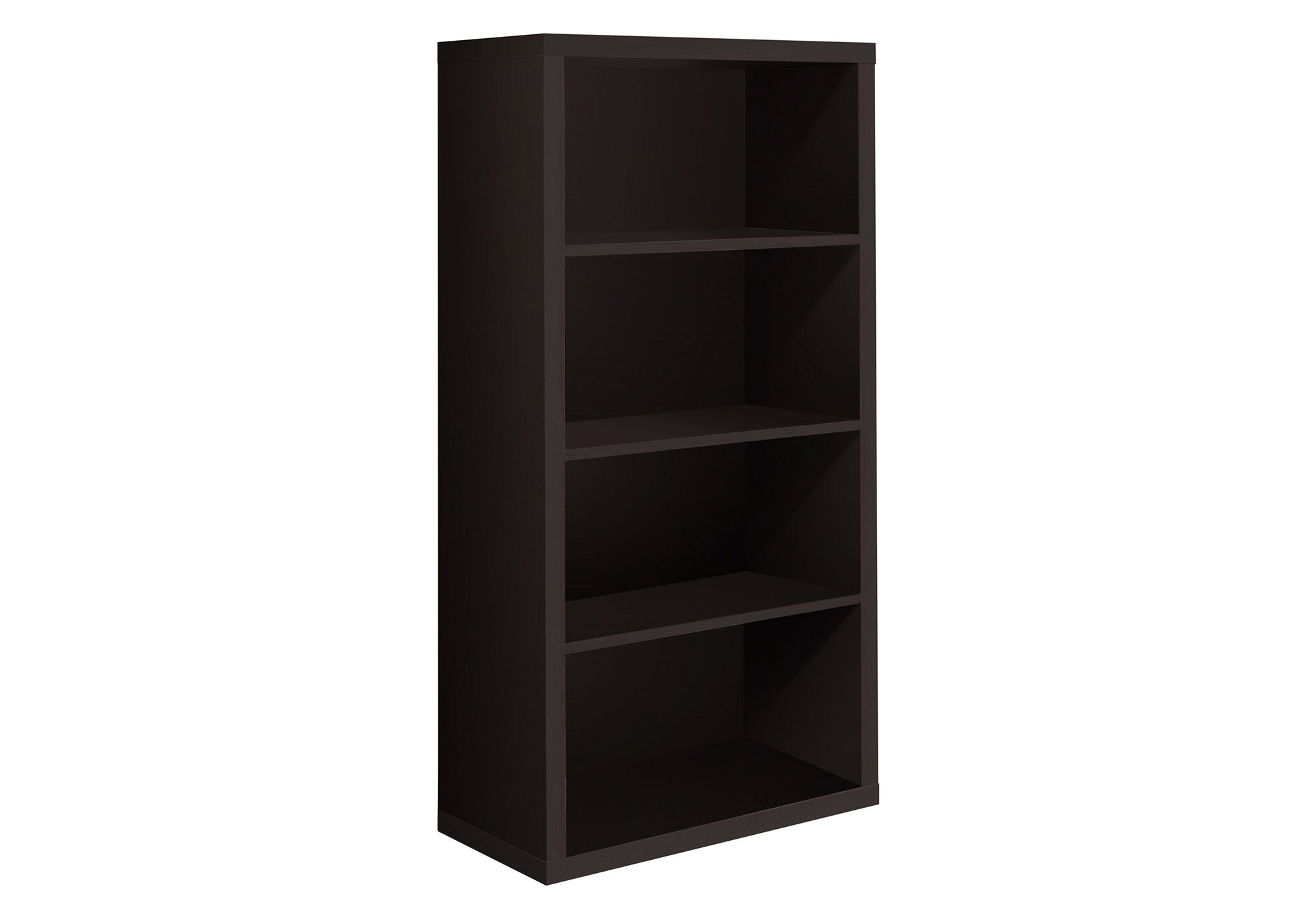 11.75" x 23.75" x 47.5" Cappuccino, Particle Board, Adjustable Shelves - Bookshelf