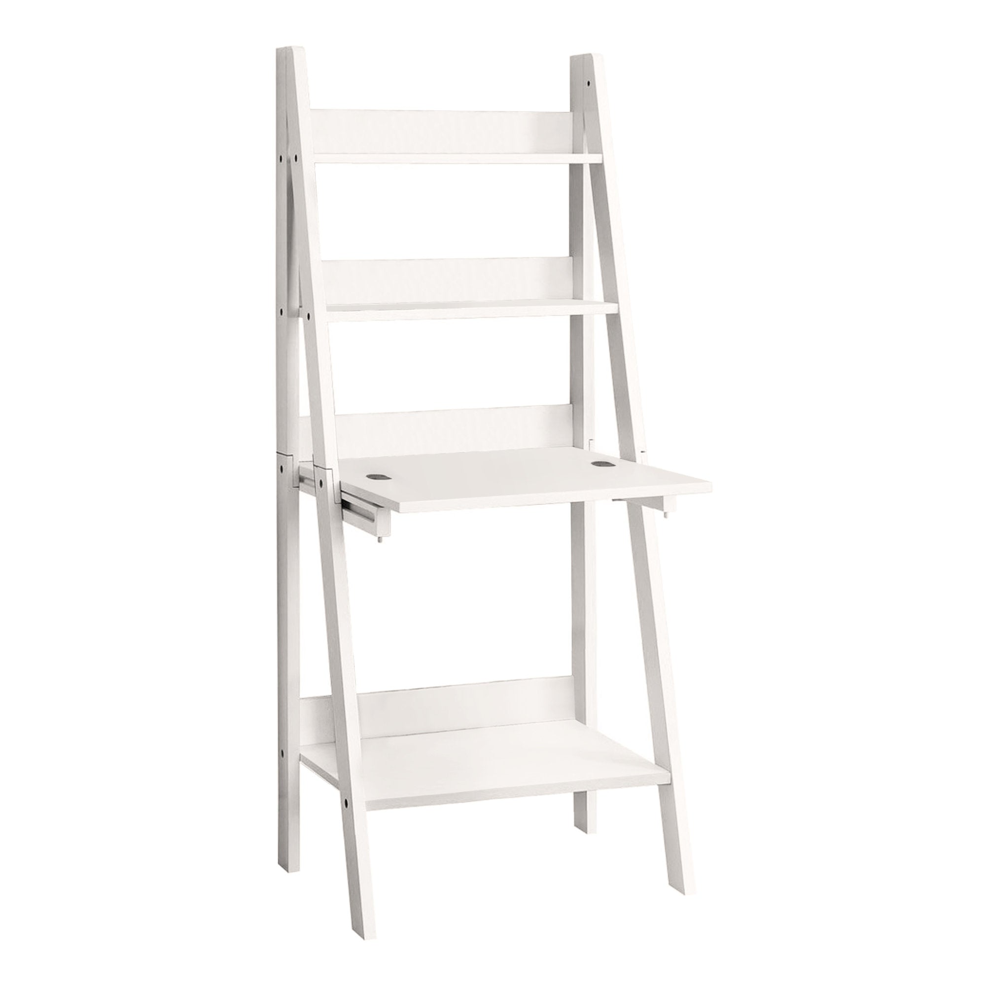 19" x 25.5" x 61" White, Ladder Style - Computer Desk