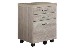 17.75" x 18.25" x 25.25" Natural, Black, Particle Board, 3 Drawers - Filing Cabinet