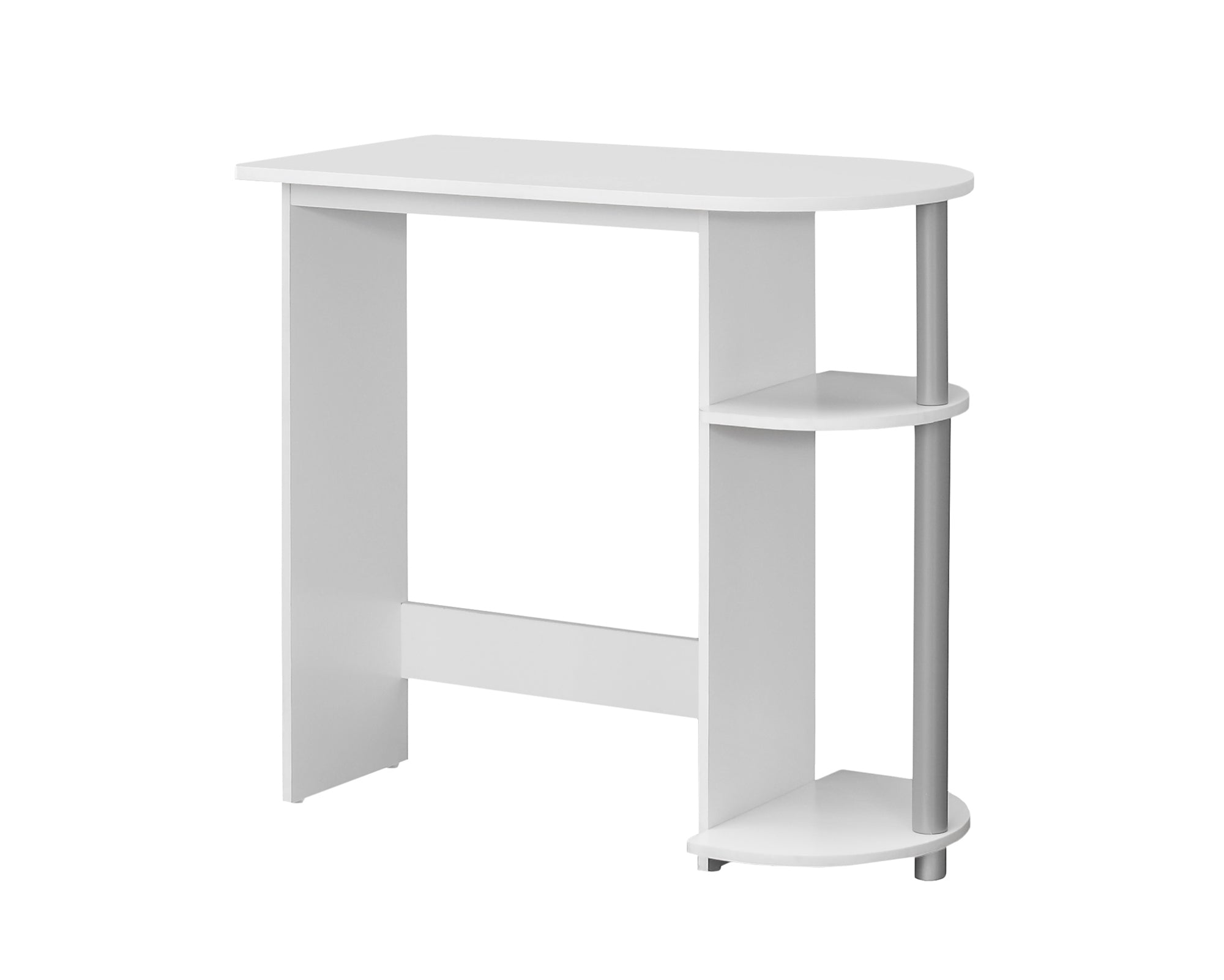 15.5" x 32" x 29" White/Silver, Particle Board, Laminate - Computer Desk