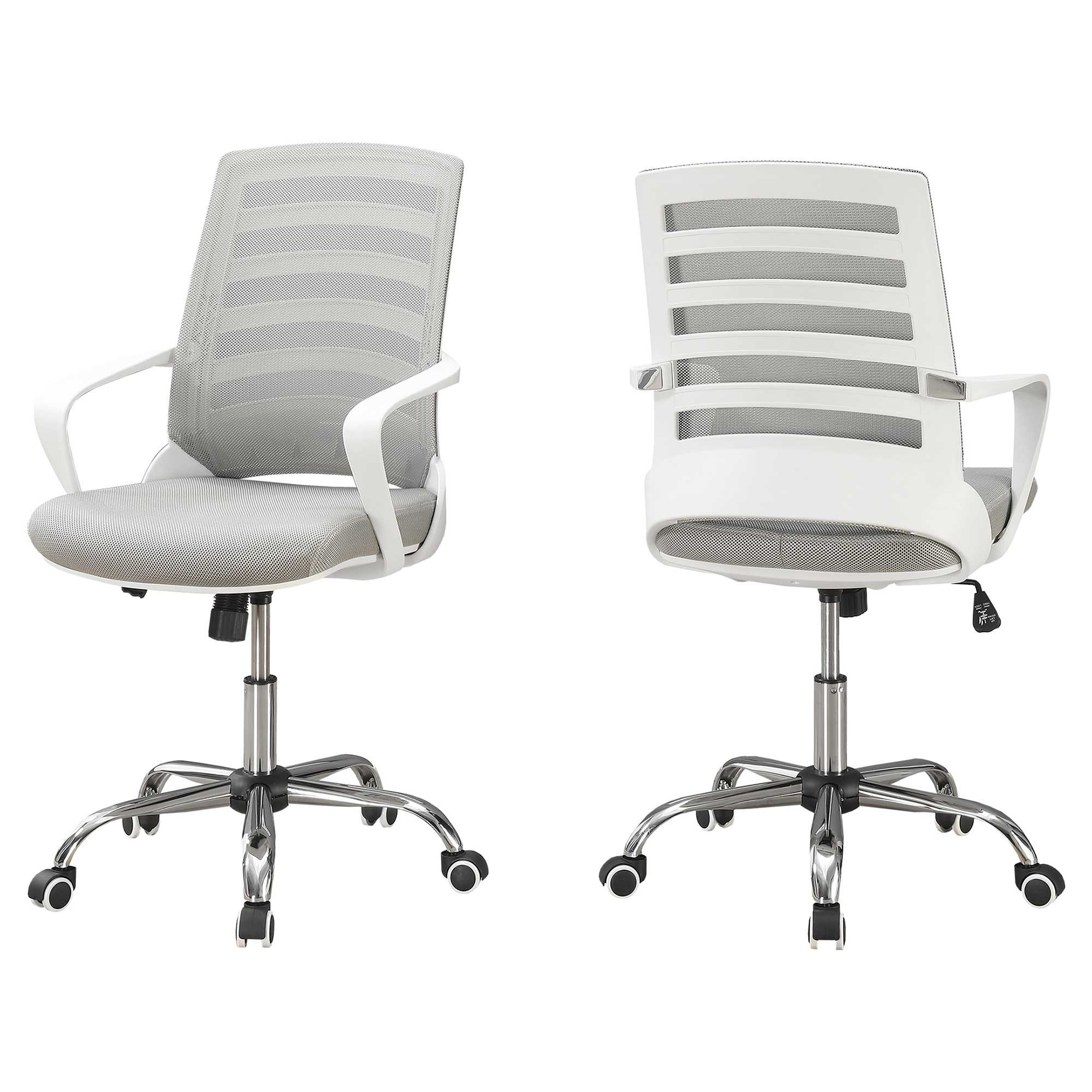 24.25" x 24" x 39" White, Grey, Foam, Metal, Nylon, - Multi Position Office Chair