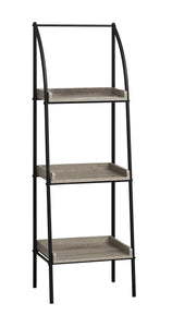 12" x 16" x 48" Dark Taupe, Black, Mdf, Metal - Bookshelf