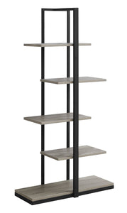 13" x 32" x 60" Dark Taupe, Black, Mdf, Metal - Bookshelf